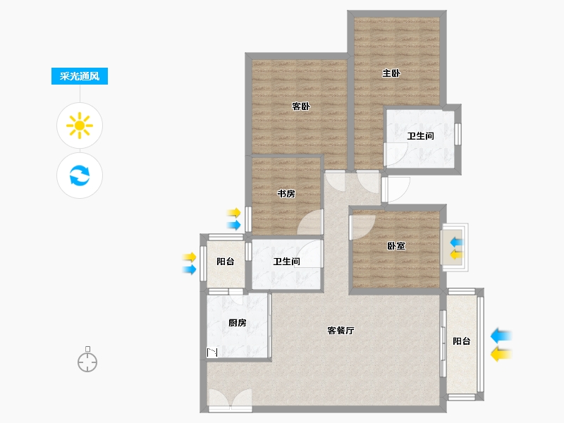 广东省-广州市-时代天韵-111.96-户型库-采光通风