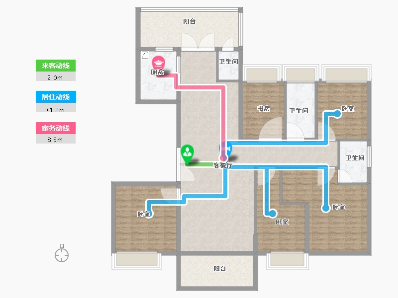 湖北省-咸宁市-始峰悦府-148.00-户型库-动静线