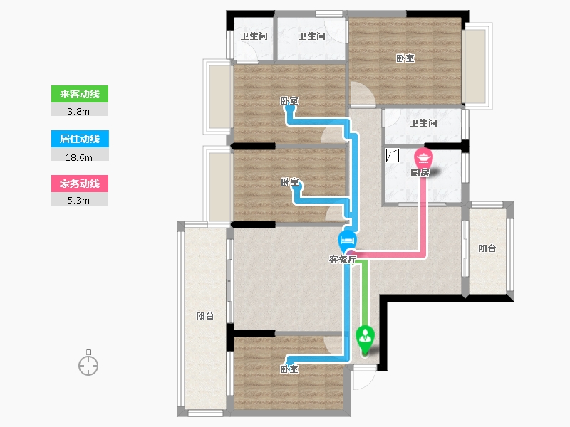 广东省-梅州市-锦绣雅苑-109.20-户型库-动静线