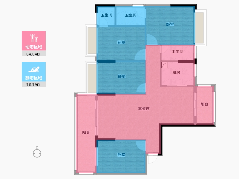 广东省-梅州市-锦绣雅苑-109.20-户型库-动静分区