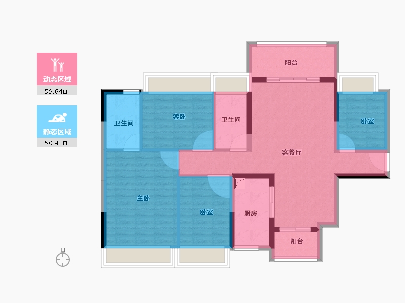 广东省-肇庆市-敏捷水映澜山-98.42-户型库-动静分区