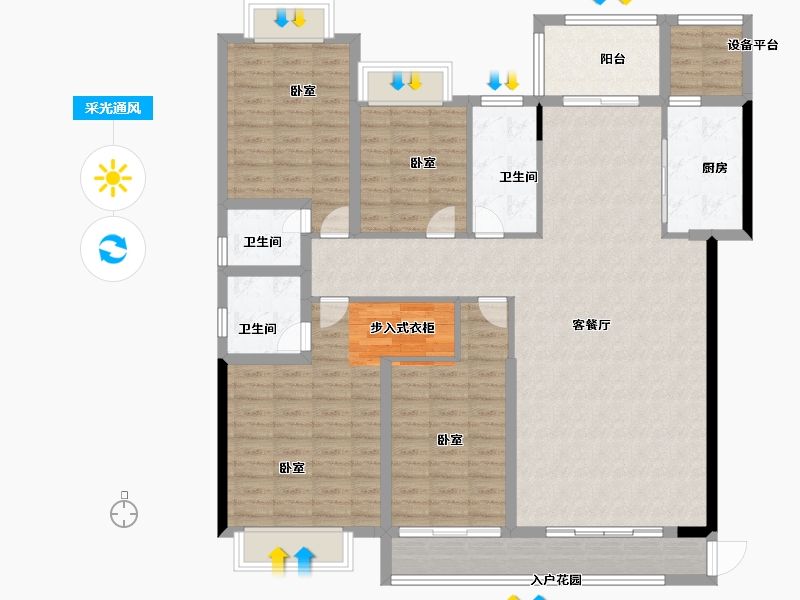 广东省-汕头市-御海天禧-138.00-户型库-采光通风