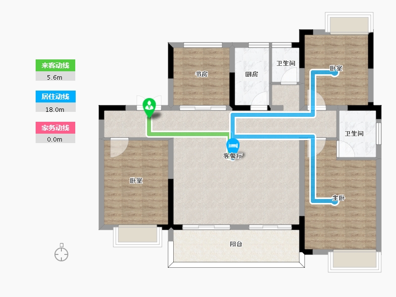 安徽省-六安市-帝景·京安府-111.03-户型库-动静线