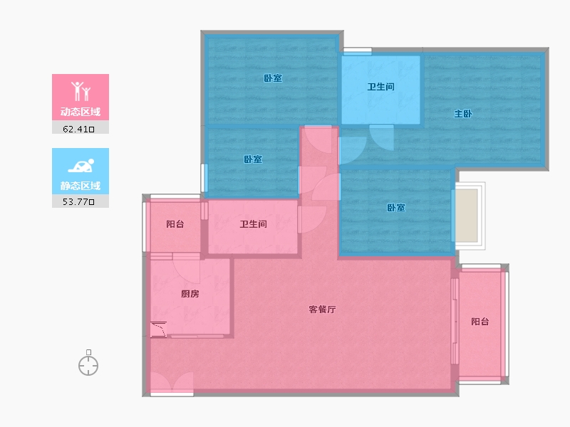 广东省-广州市-时代天韵-105.41-户型库-动静分区