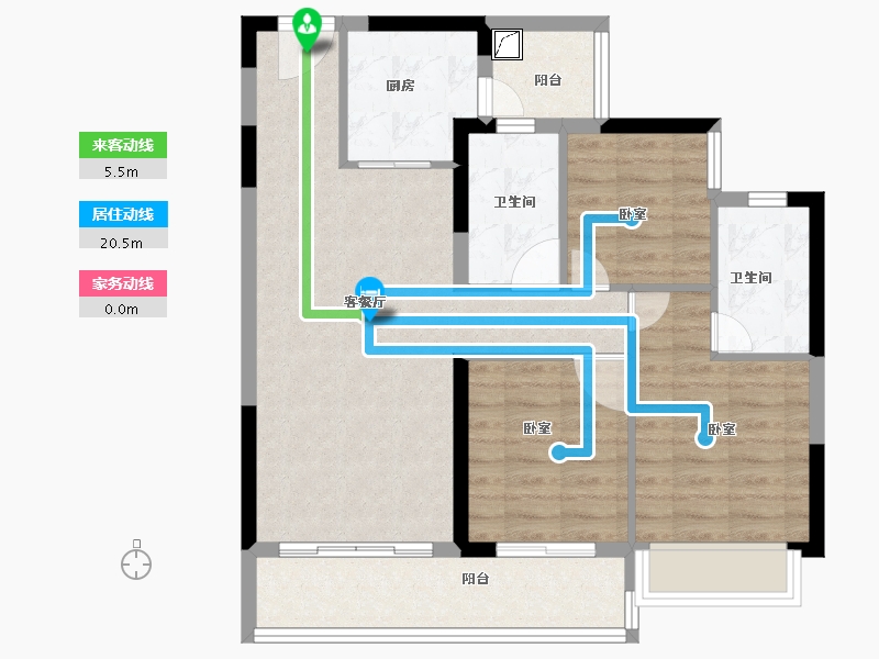 广东省-湛江市-敏捷珑玥台-78.99-户型库-动静线