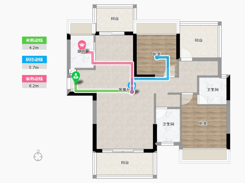 广东省-江门市-东方御璟苑-85.30-户型库-动静线