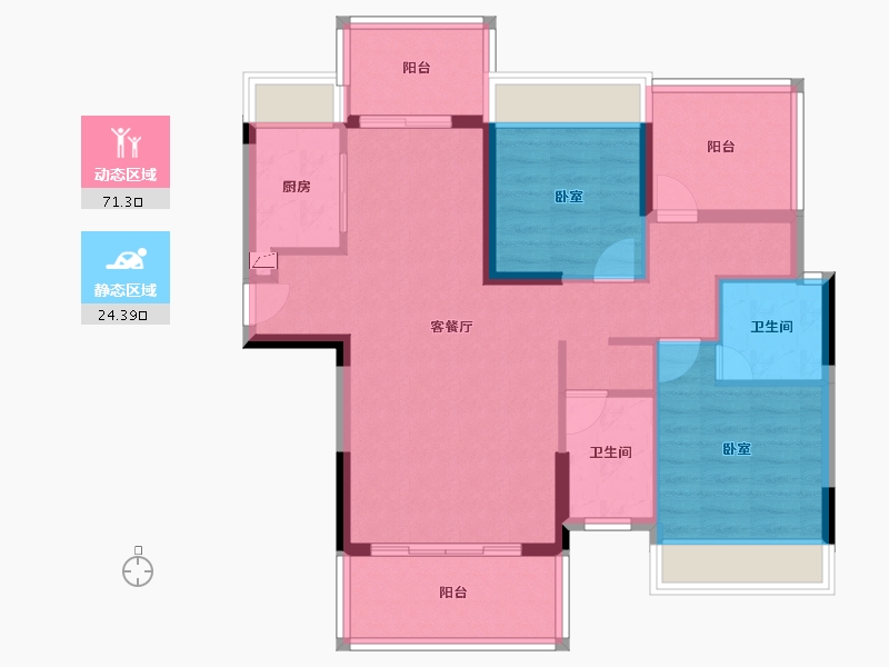 广东省-江门市-东方御璟苑-85.30-户型库-动静分区