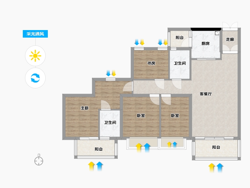 广东省-广州市-时代天韵-108.00-户型库-采光通风