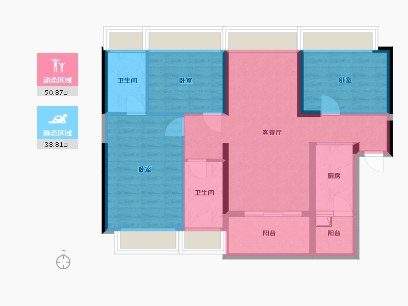 广东省-深圳市-京基·御景峯住宅-79.44-户型库-动静分区