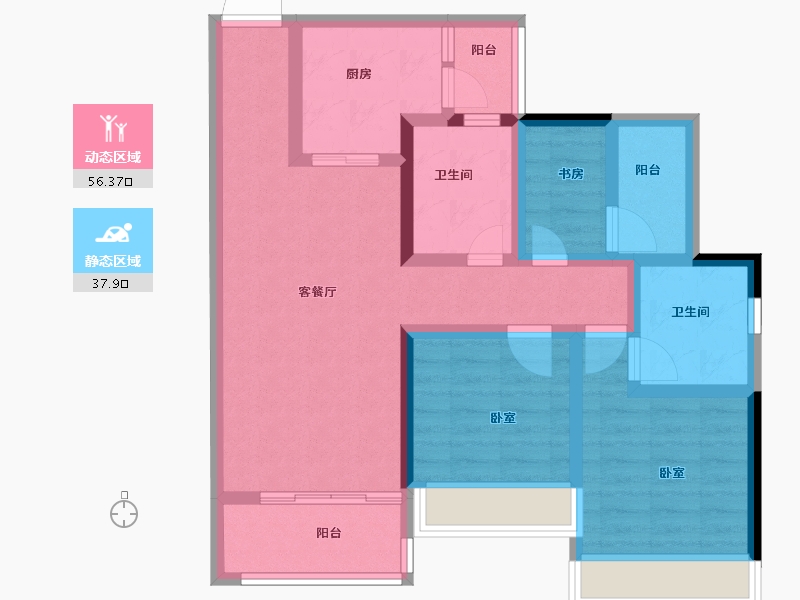 广东省-湛江市-奥园悦时代-81.99-户型库-动静分区