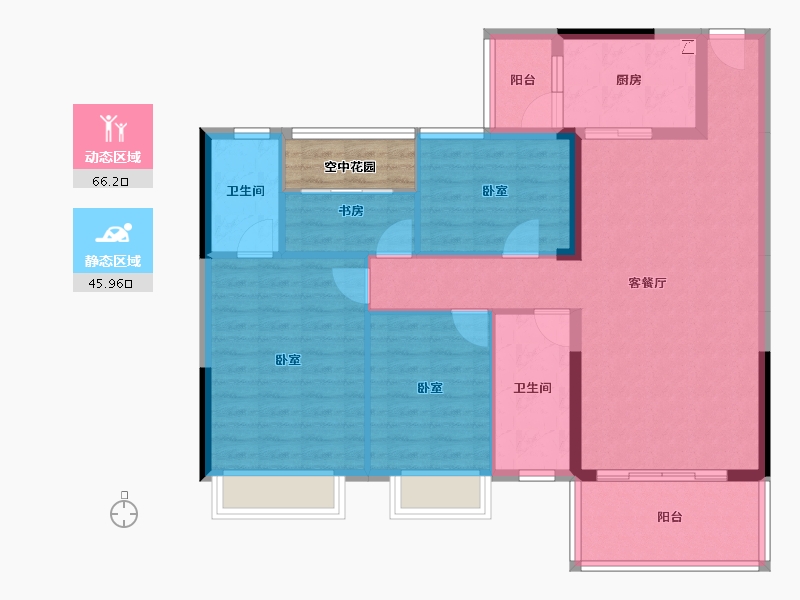 广东省-江门市-华悦·阳光里-104.46-户型库-动静分区