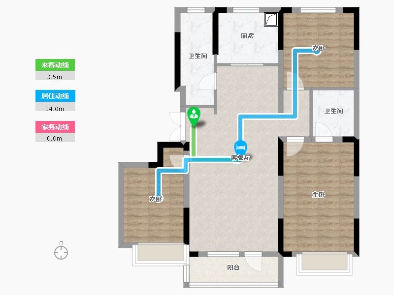 吉林省-长春市-保利净月和府-95.53-户型库-动静线