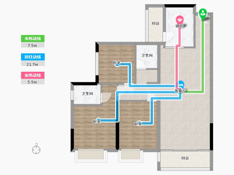 湖南省-郴州市-中耀林溪湾-98.35-户型库-动静线