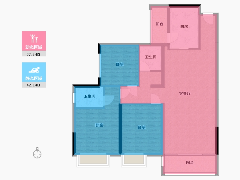 湖南省-郴州市-中耀林溪湾-98.35-户型库-动静分区