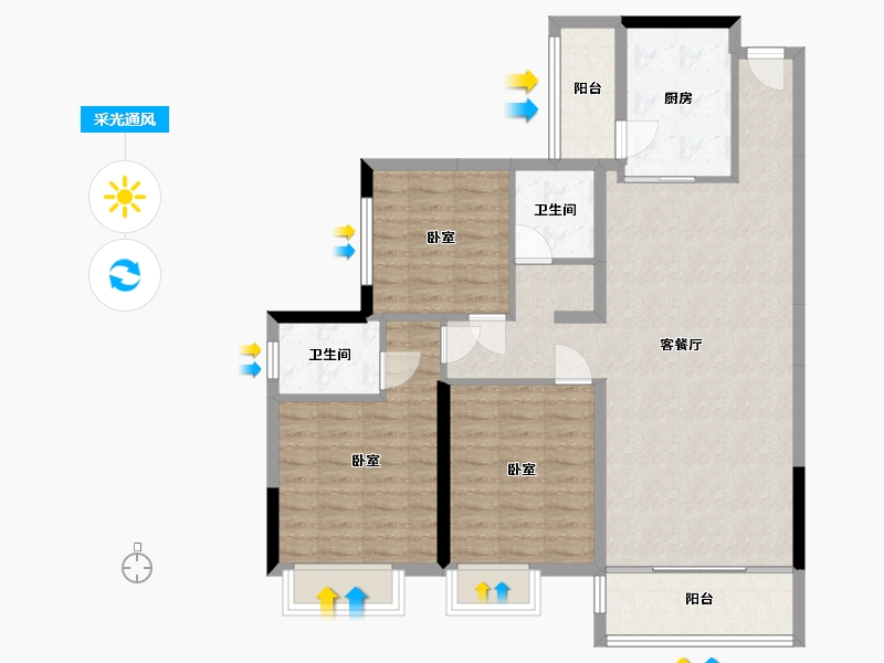 湖南省-郴州市-中耀林溪湾-98.35-户型库-采光通风