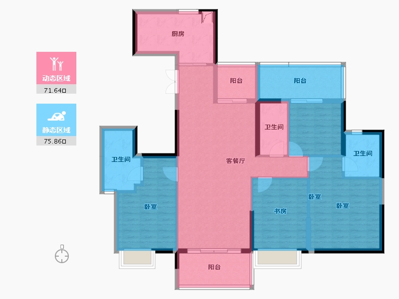 广东省-佛山市-海逸桃花源记-132.93-户型库-动静分区