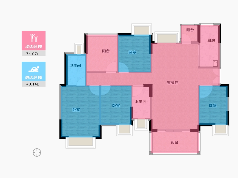 广东省-广州市-南沙星河丹堤-111.00-户型库-动静分区