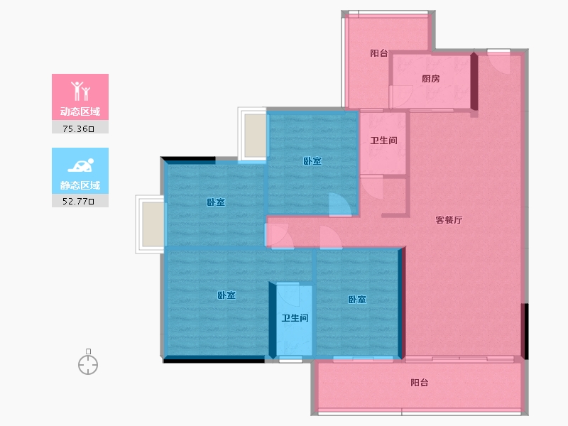 湖南省-郴州市-中耀林溪湾-116.47-户型库-动静分区