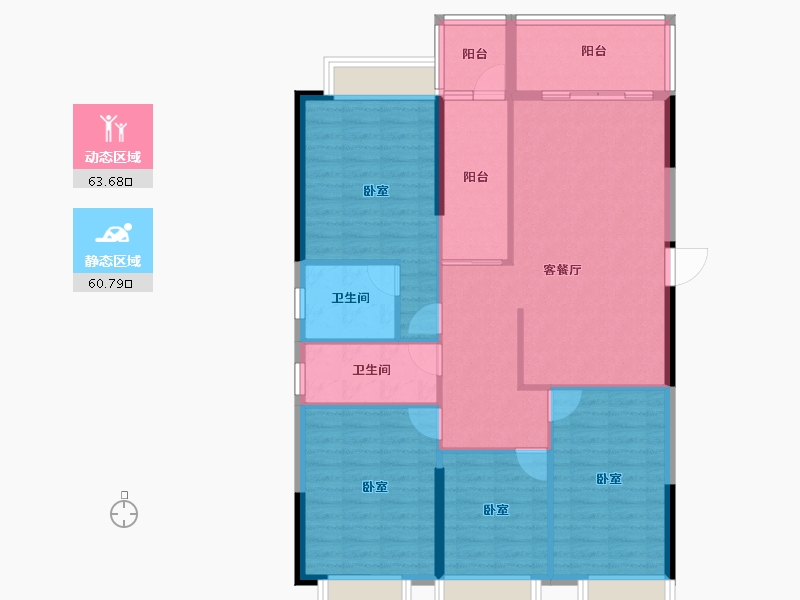 广东省-湛江市-荣业德信嘉园-113.37-户型库-动静分区