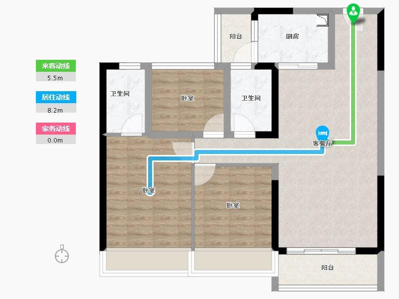 广东省-广州市-碧桂园翡翠山-81.22-户型库-动静线