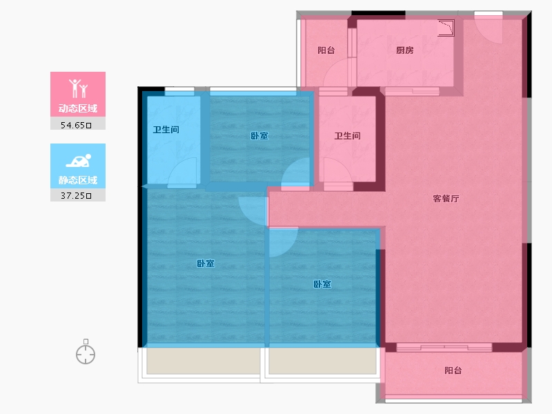 广东省-广州市-碧桂园翡翠山-81.22-户型库-动静分区