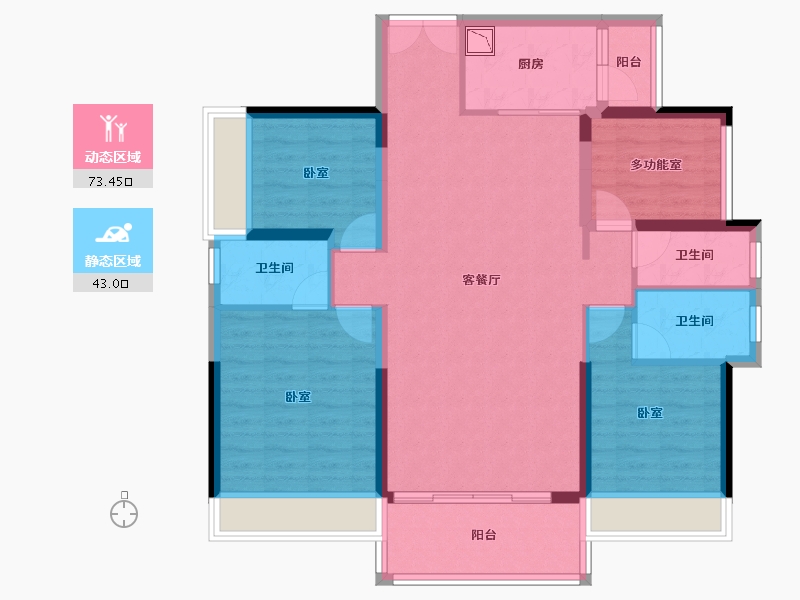 广东省-广州市-碧桂园翡翠山-104.26-户型库-动静分区