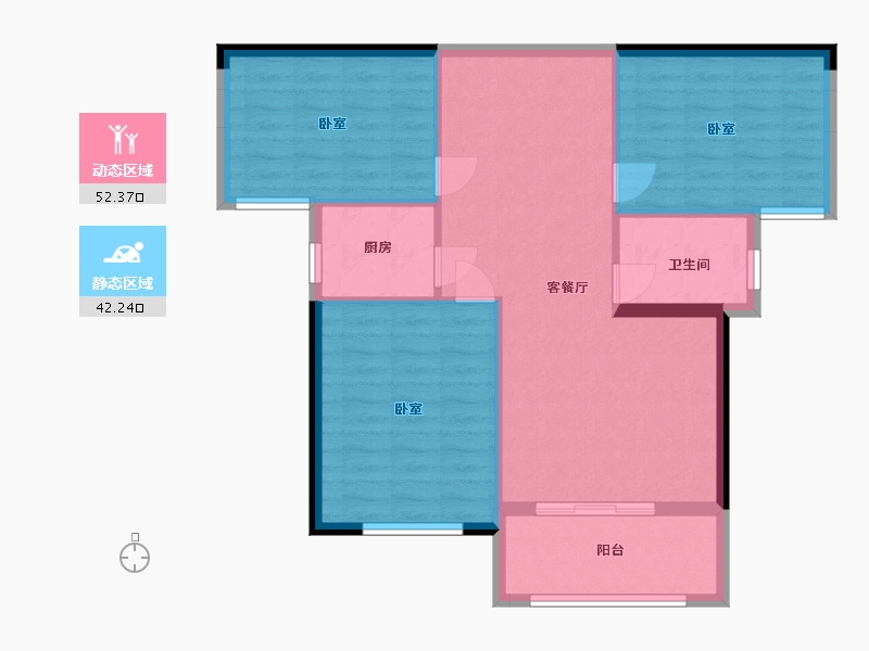 湖北省-孝感市-盛世豪庭-86.10-户型库-动静分区