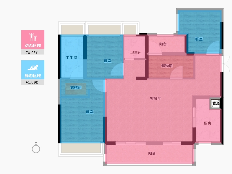 广东省-佛山市-朝安金茂悦-100.00-户型库-动静分区