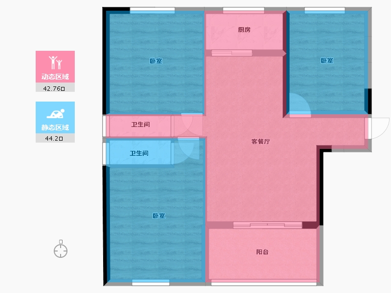 湖北省-孝感市-逸品尚東-77.97-户型库-动静分区