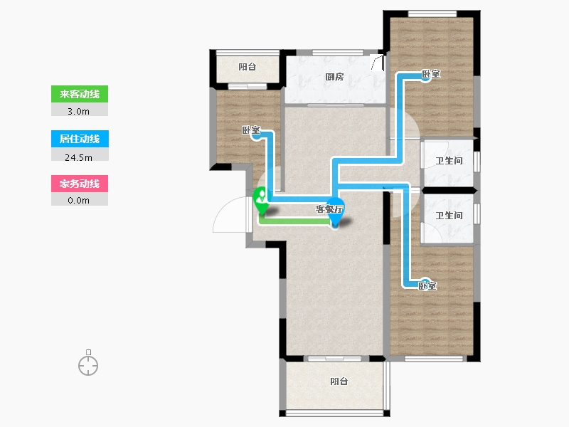 湖北省-咸宁市-平安滨江苑-106.93-户型库-动静线