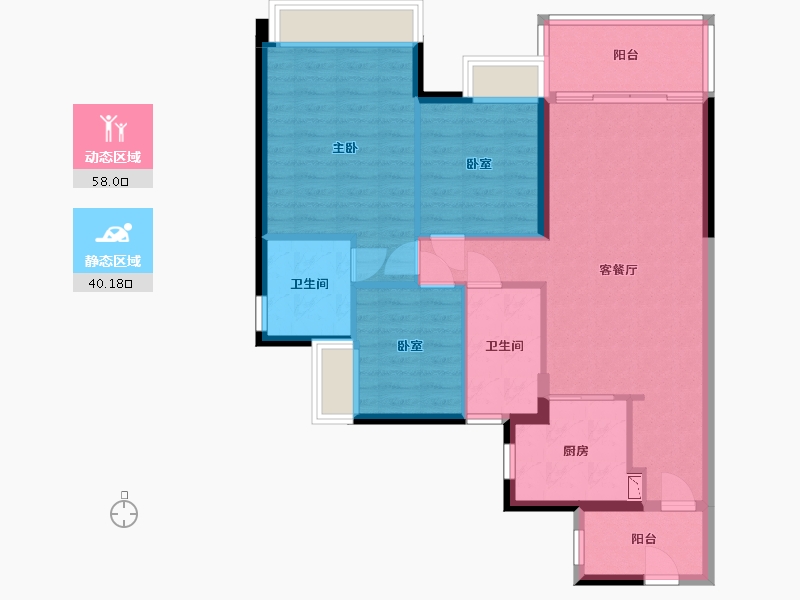 广东省-广州市-时代天韵-88.33-户型库-动静分区