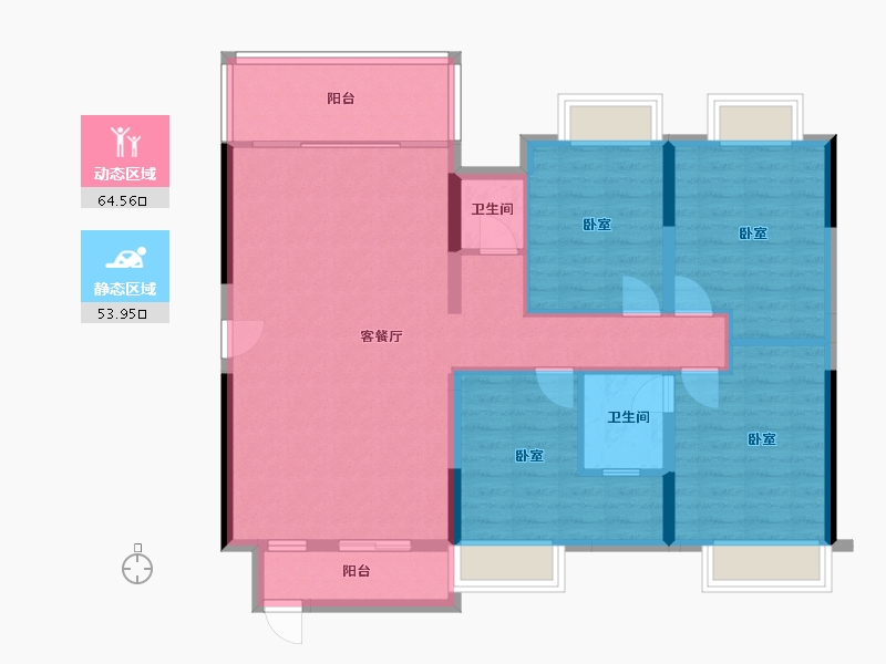 湖南省-郴州市-中耀林溪湾-107.42-户型库-动静分区