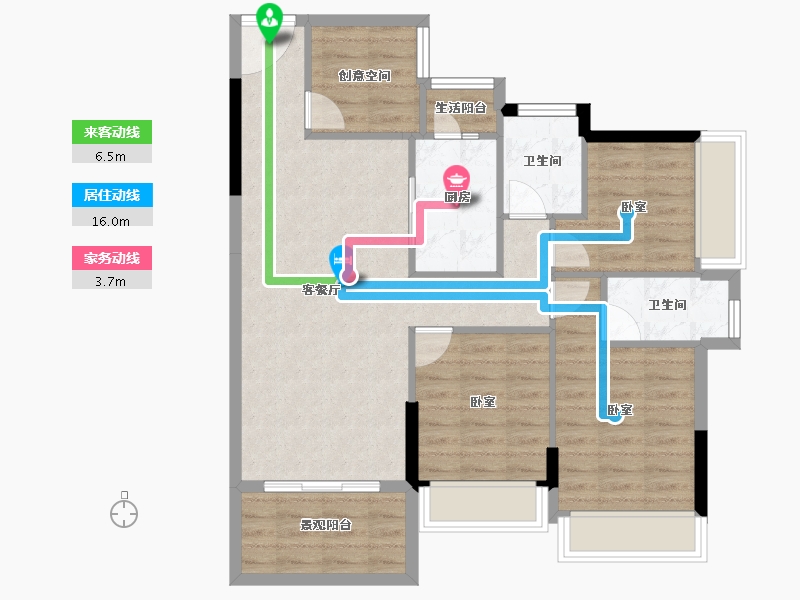 广东省-湛江市-能生门邸-85.91-户型库-动静线