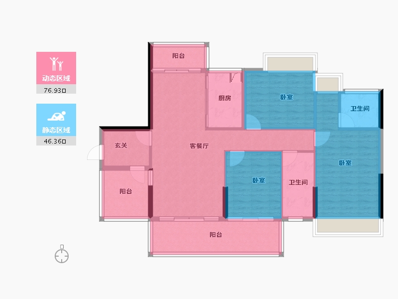 广东省-湛江市-荣业德信嘉园-111.53-户型库-动静分区