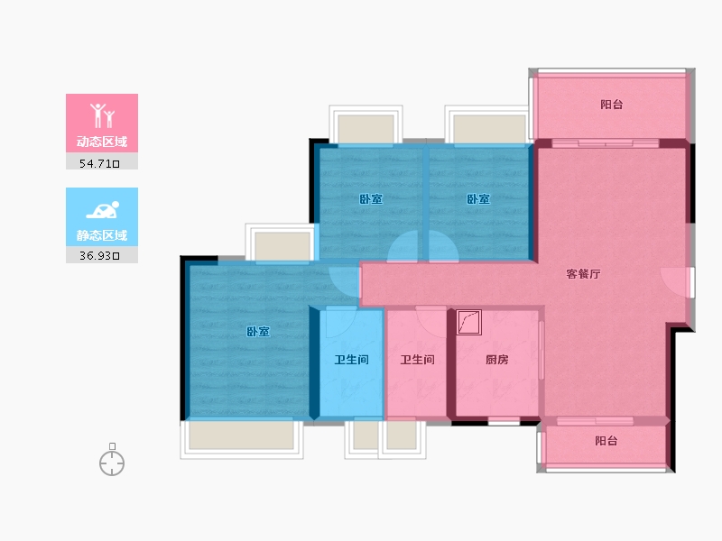 广东省-佛山市-海逸桃花源记-81.62-户型库-动静分区