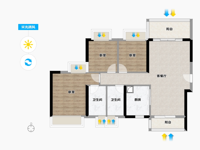 广东省-佛山市-海逸桃花源记-81.62-户型库-采光通风