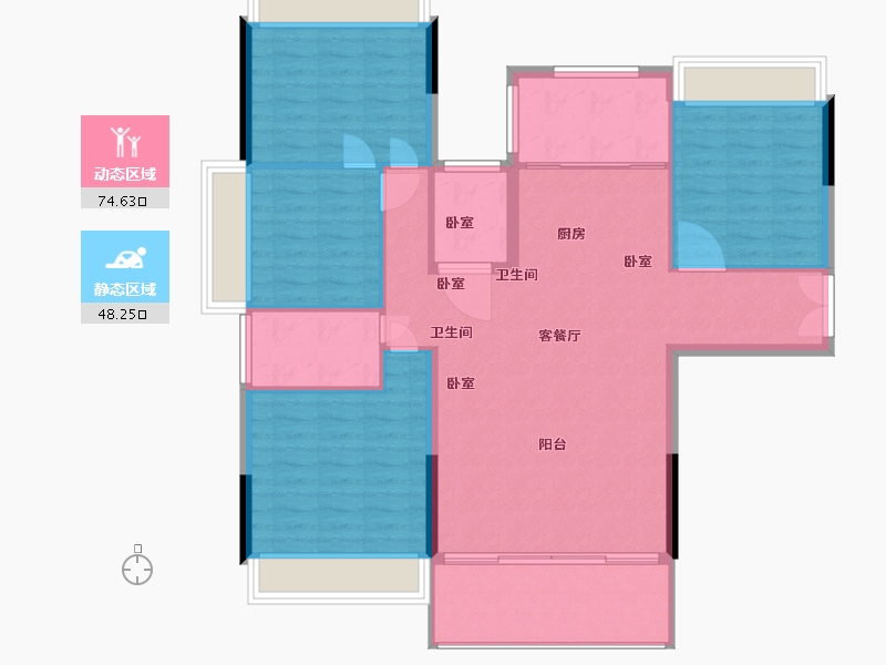 湖南省-郴州市-东方锦绣庄园-113.00-户型库-动静分区