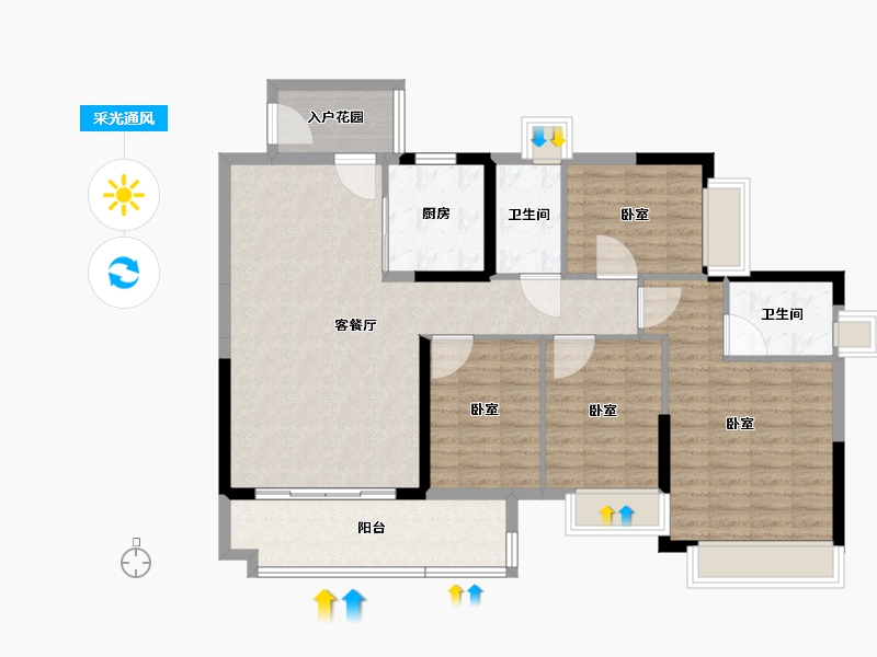 广东省-佛山市-海逸桃花源记-109.93-户型库-采光通风