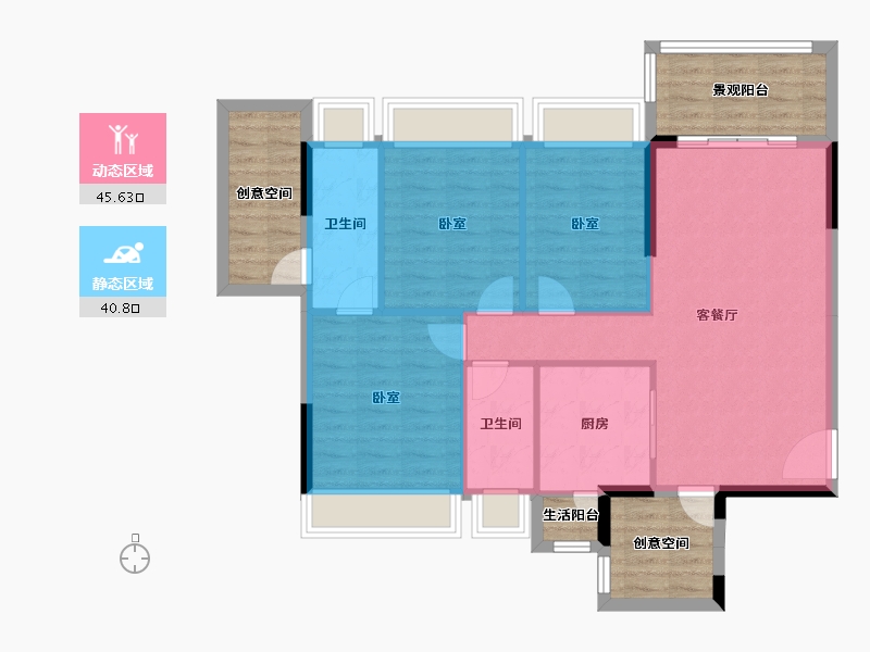 广东省-湛江市-能生门邸-98.43-户型库-动静分区