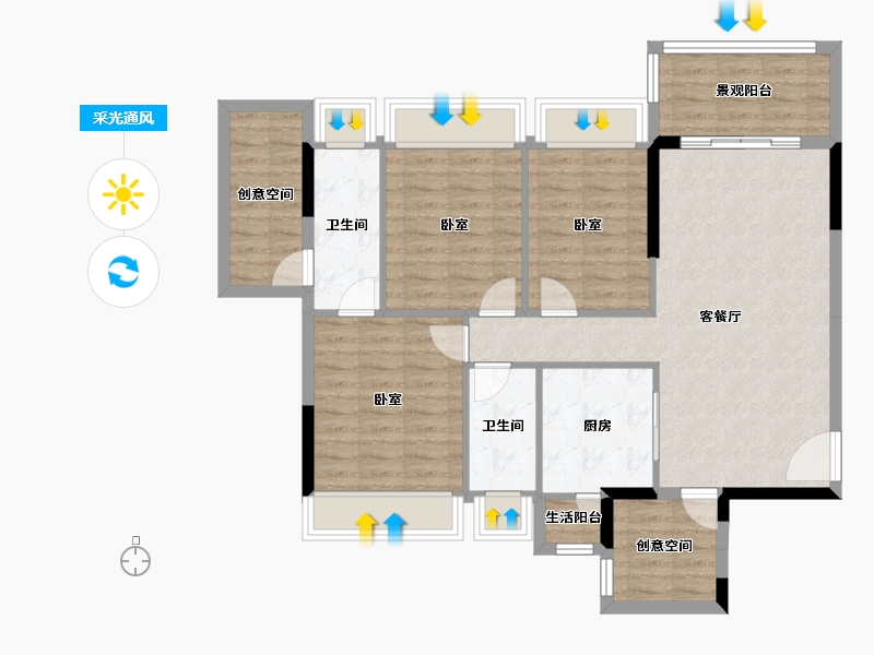 广东省-湛江市-能生门邸-98.43-户型库-采光通风