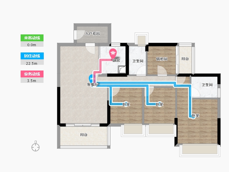 广东省-佛山市-海逸桃花源记-87.17-户型库-动静线