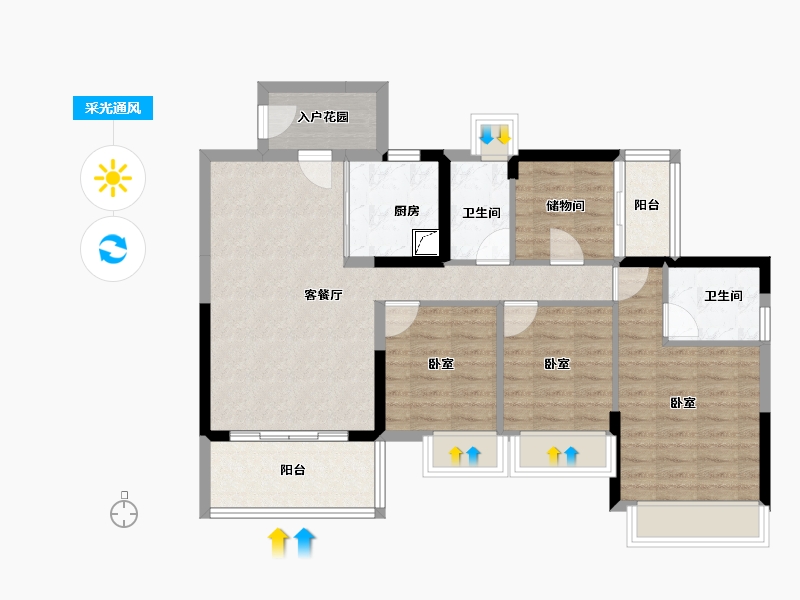 广东省-佛山市-海逸桃花源记-87.17-户型库-采光通风