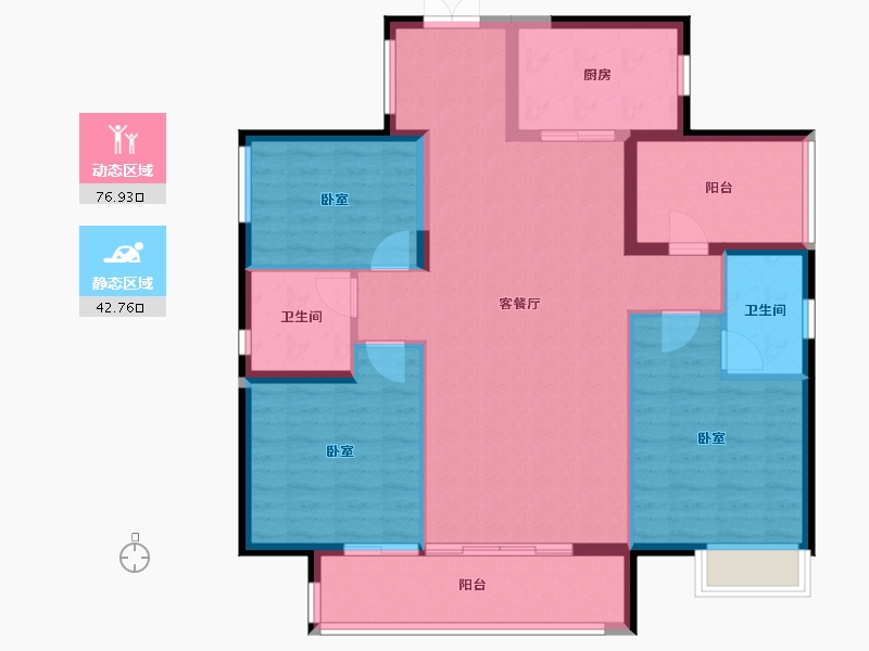 广东省-佛山市-保利碧桂园悦公馆-108.41-户型库-动静分区