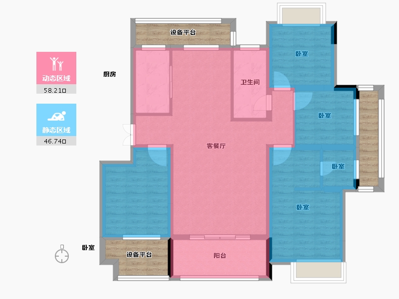 湖南省-怀化市-洪江江东府-106.00-户型库-动静分区