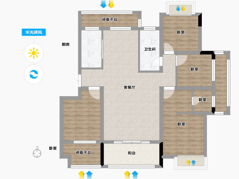 湖南省-怀化市-洪江江东府-106.00-户型库-采光通风