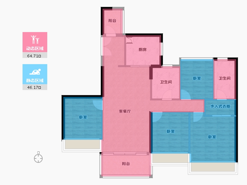 广东省-广州市-时代花城-100.00-户型库-动静分区