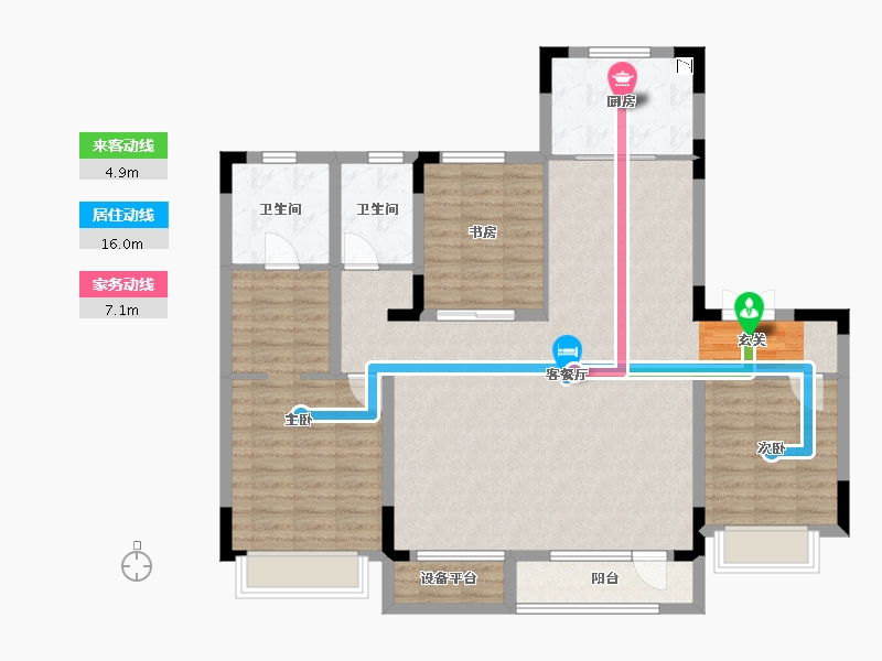 吉林省-长春市-大众置业净月深水湾-117.97-户型库-动静线