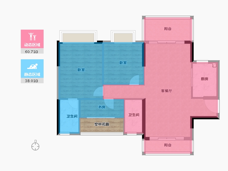 广东省-江门市-华悦·阳光里-93.60-户型库-动静分区