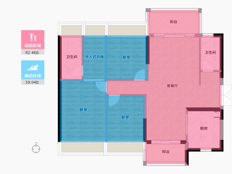 广东省-广州市-时代花城-91.61-户型库-动静分区