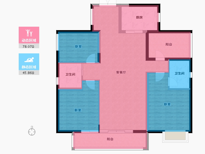 广东省-佛山市-保利碧桂园悦公馆-111.92-户型库-动静分区